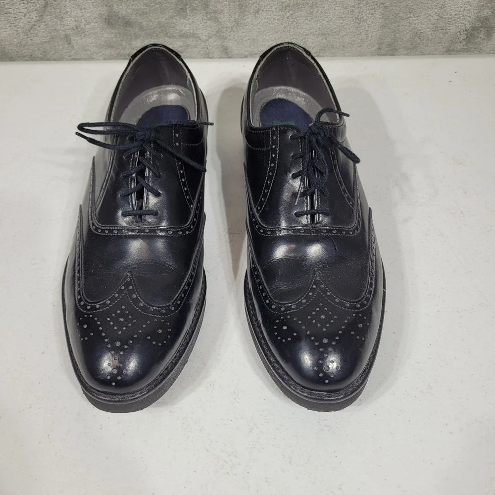 Dexter Oxfords Mens 11M Black Leather Wingtip Made In USA Dress Shoes